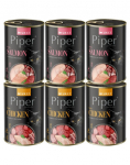 PIPER Animals Maitsesegu 6x400 g l&otilde;he ja kanaga, kasside m&auml;rgtoit