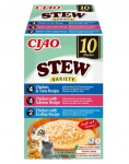 INABA Cat Ciao Stew Creamy Variety 10x40g mix maiuseid kana, kala ja rannakarpidega kreemjas kastmes