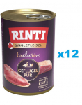 RINTI Singlefleisch Exclusive Poultry Puhtast monoproteiinist linnuliha 12x400 g