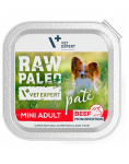 VETEXPERT RAW PALEO Pate Adult Mini Beef 150 g pasteet v&auml;ikest t&otilde;ugu koertele veiseliha