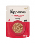 APPLAWS kana ja veiselihaga tarretises 70 g m&auml;rgtoit kassidele