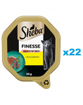 SHEBA Finesse tass 22x85 g m&auml;rg t&auml;isv&auml;&auml;rtuslik toit t&auml;iskasvanud kassidele kana ja p&uuml;ree