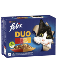 FELIX Duo Kaimo skoniai drebučiuose (jautiena ir pauk&scaron;tiena, vi&scaron;tiena ir inkstai, ėriena ir ver&scaron;iena, kalakutiena ir kepenys) 12x85 g &scaron;lapias kačių maistas