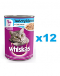 WHISKAS Adult purk 12x400 g - m&auml;rg t&auml;istoit t&auml;iskasvanud kassidele, t&uuml;kid tuunikalaga želees