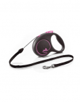 FLEXI Black Design S Cord 5 m pink automaatne jalutusrihm