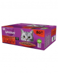 WHISKAS Adult saszetka 80x85g Classic Meals m&auml;rg t&auml;istoit t&auml;iskasvanud kassidele kastmega, veise-, kana-, lambaliha, kodulinnuliha t&uuml;keldatud kujul
