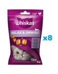 WHISKAS Relax & Relieve 8 x 45 g kana maiuspala kassidele