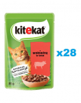 KITEKAT Veiseliha kastmes 28x85 g t&auml;iskasvanud kassidele