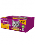 WHISKAS Adult m&auml;rgtoit kassidele 80x85 g &ndash; Linnulihapidu tarretises (kanaga, pardiga, linnulihaga, kalkuniga)