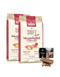 BOSCH Soft Maxi maguskartul ja vesip&uuml;hvel 2 x 12,5 kg + naturaalsed n&auml;rimispulgad metssealihaga 7 tk.