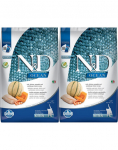 FARMINA N&D Ocean Cat Kitten tursk, krevetid, k&otilde;rvits ja melon kassipoegadele 2 x 5 kg