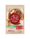 PURINA ONE Mini Small Active Beef 85g veise ja kartulitega kastmes, niiske toit v&auml;ikestele koertele