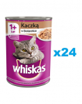 WHISKAS Adult purk 24x400 g - m&auml;rg t&auml;istoit t&auml;iskasvanud kassidele, t&uuml;kkide ja pardiga želees