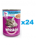 WHISKAS Adult purk 24x400 g - m&auml;rg t&auml;istoit t&auml;iskasvanud kassidele, t&uuml;kid tuunikalaga želees