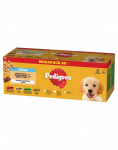 PEDIGREE Junior Valik maitsed riisiga kotikesed 40x100g m&auml;rja t&auml;istoiduga kutsikatoidut&uuml;kid veise- ja maksaseguga ja riisiga, kana- ja riisiga, lamba- ja maksaseguga ja riisiga, linnuliha- ja riisihelvestega.