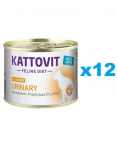 KATTOVIT Feline Diet Urinary Kanalihaga 12 x 185 g truviitkivide kordumise v&auml;hendamiseks