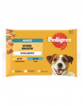 PEDIGREE Adult Valik maitsed kotikesed 4x100g m&auml;rg t&auml;istoit t&auml;iskasvanud koertele kana, kala marmelaadiga
