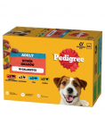 PEDIGREE Adult Maitsevalik 12x100g m&auml;rg t&auml;istoit t&auml;iskasvanud koertele veise- ja maksaseguga, kana, kala, kodulinnuliha želees