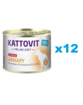 KATTOVIT Feline Diet Urinary Vasikaliha 12 x 185 g Struviitkivide taastekke v&auml;hendamiseks