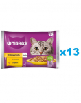 WHISKAS Adult kotike 52x85 g Poultry Feast m&auml;rja kassitoidu tarretis: kana, kalkuniga