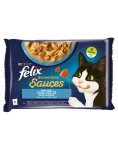 FELIX Sensations Sauce Kalamaitsed kastmes (must tursk tomatitega, sardiinid porgandiga) 4x85g kassi m&auml;rgtoit