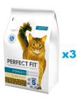 PERFECT FIT Sterile 1+ kuiv t&auml;istoit t&auml;iskasvanud kassidele, kanarikas 3x2,8 kg