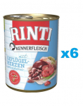 RINTI Kennerfleisch Poultry hearts  kodulindude s&uuml;damed6x800 g