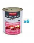 ANIMONDA Grancarno Sensitive veiseliha kartuliga 6x800 g