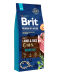 BRIT Premium By Nature lambaliha ja riis tundlikele 15 kg