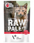 VETEXPERT RAW PALEO Sterilised beef 100 g m&auml;rgtoit kastreeritud kassidele veiselihaga