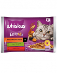 WHISKAS T&auml;iskasvanutele kotikes 4 x 85 g Rural Flavours Collection kastmes m&auml;rgtoit kastmet&uuml;kkidena lambalihaga, kana ja porgandi, veise- ja linnulihaga