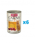 ANIMONDA Carny rinkinys jautiena, vi&scaron;tiena, ančių &scaron;irdelės 6 x 400 g