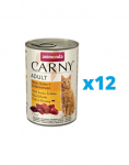 ANIMONDA Carny rinkinys jautiena, vi&scaron;tiena, ančių &scaron;irdelės 12 x 400 g