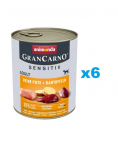 ANIMONDA Grancarno Sensitive kalkunit kartuliga 6x800 g