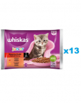 WHISKAS Junior kotike 52x85g Classic Meals m&auml;rja kassipojatoidu kastmes veise- ja kanalihaga