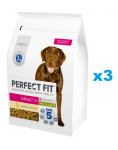 PERFECT FIT Adult 1+ kuivtoit suurt t&otilde;ugu t&auml;iskasvanud koertele, rikkalik kanaliha, 3 x 2,6 kg