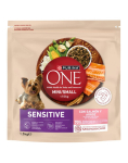 PURINA ONE Mini Small Sensitive Salmon and Rice 1,5 kg l&otilde;he ja riisiga, kuiv toit v&auml;ikestele koertele, kellel on tundlik seedes&uuml;steem