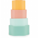 Bieco Silicone Stacking Tower Flower aktiveeriv m&auml;nguasi 12 m+ Tropical Vibes 4 tk