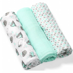 BabyOno Take Care Natural Diapers riidest m&auml;hkmed 70 x 70 cm Mint 3 tk