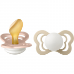 BIBS Couture Glow Natural Rubber Size 2: 6+ months lutt Blush / Vanilla 2 tk