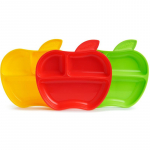 Munchkin Apple sektoriteks jagatud taldrik 6 m+ 3 tk