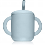 Mushie Training Cup with Straw Tass k&otilde;rrega Powder-blue 175 ml