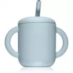 Mushie Training Cup with Straw Tass k&otilde;rrega Powder-blue 1 tk