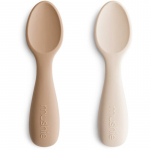 Mushie Toddler Starter Spoons lusikas Natural/ Shifting Sand 12m+ 2 tk