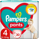 Pampers Pants Size 4 &uuml;hekordselt kasutatavad p&uuml;ksm&auml;hkmed 9 &ndash; 15 kg 30 tk