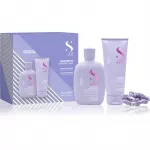 Alfaparf Milano Semi di Lino Smooth Duo Kit Kinkekomplekt ohjeldamatutele ja k&auml;haratele juustele 3 tk