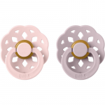 BIBS Boheme Natural Rubber Size 2: 6+ months lutt Blossom / Dusky Lilac 2 tk