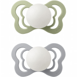 BIBS Couture Glow Silicone Size 2: 6+ months lutt Sage / Cloud 2 tk