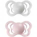 BIBS Couture Natural Rubber Size 1: 0+ months lutt Haze / Blossom 2 tk