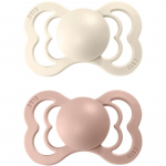 BIBS Supreme Natural Rubber Size 1: 0+ months lutt Ivory / Blush 2 tk